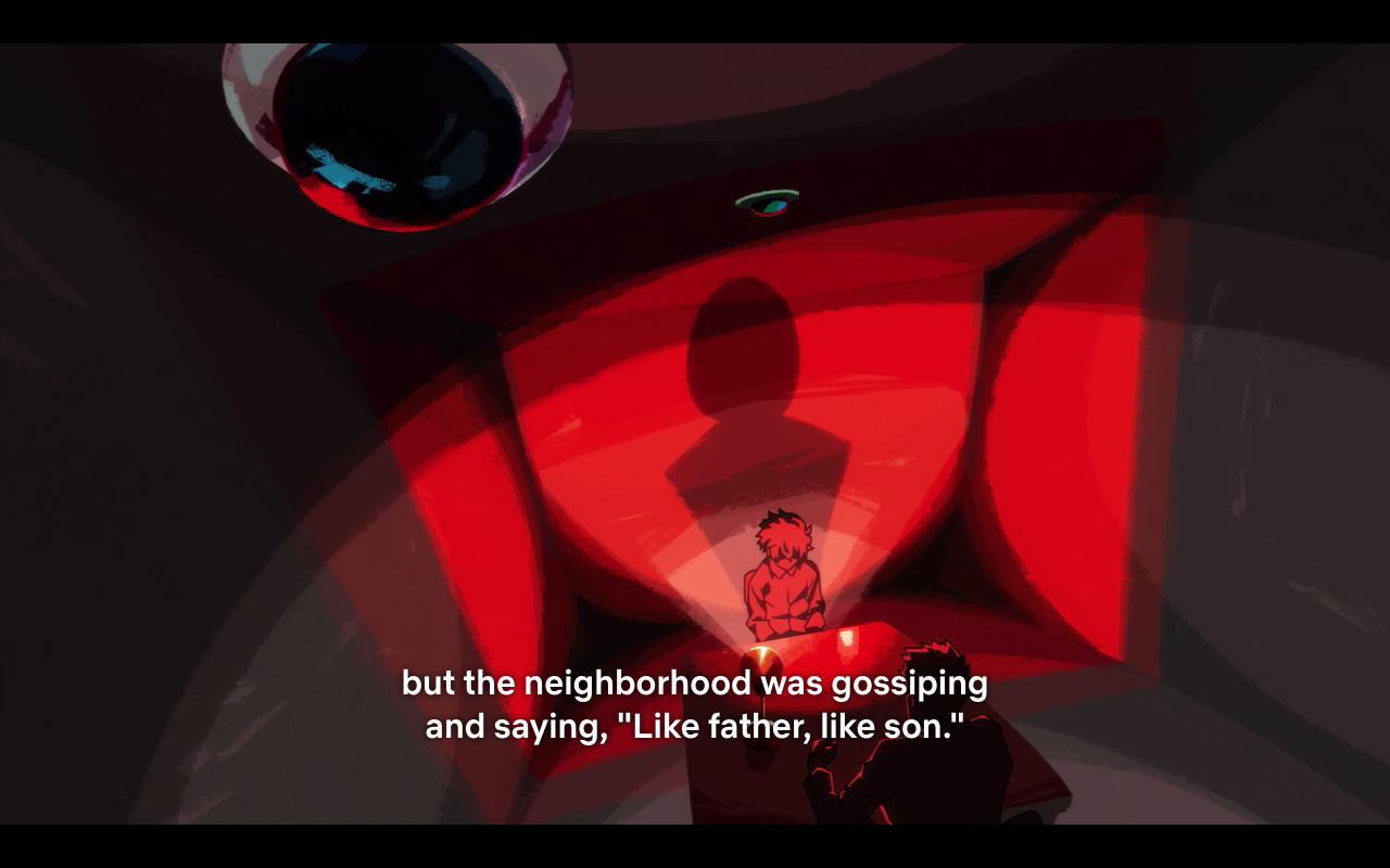 Makoto being interrogated by the police.