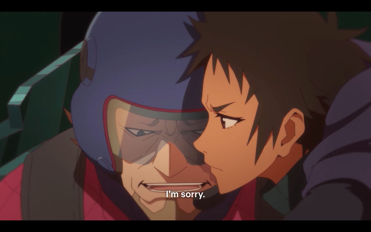 Lewis apologizing to Abby for bombing her home city in Iraq.