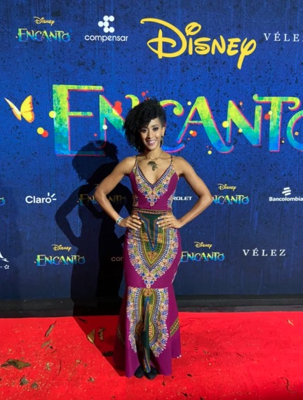 Edna Valencia at event for the Encanto movie.