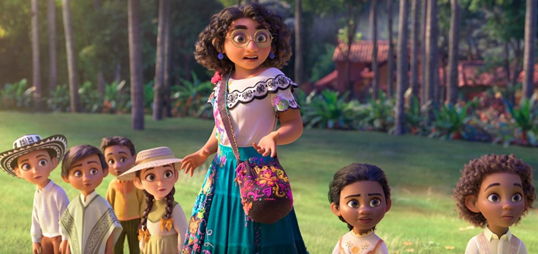 Mirabel being surprised with the kids in the village.